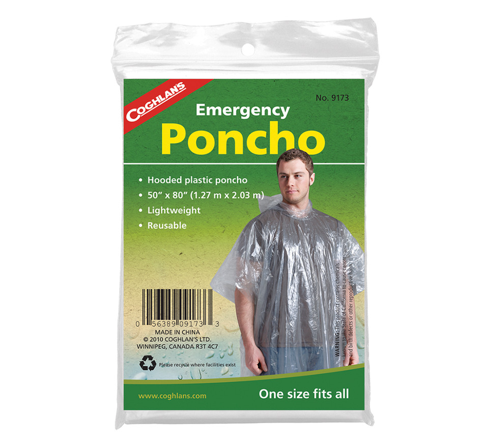 [389173] Emergency Poncho - Transparent All White