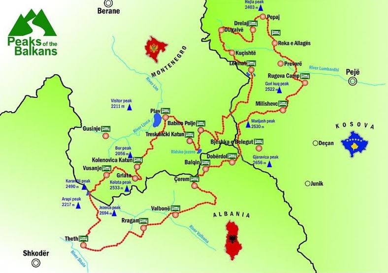 Peaks of the Balkans Map