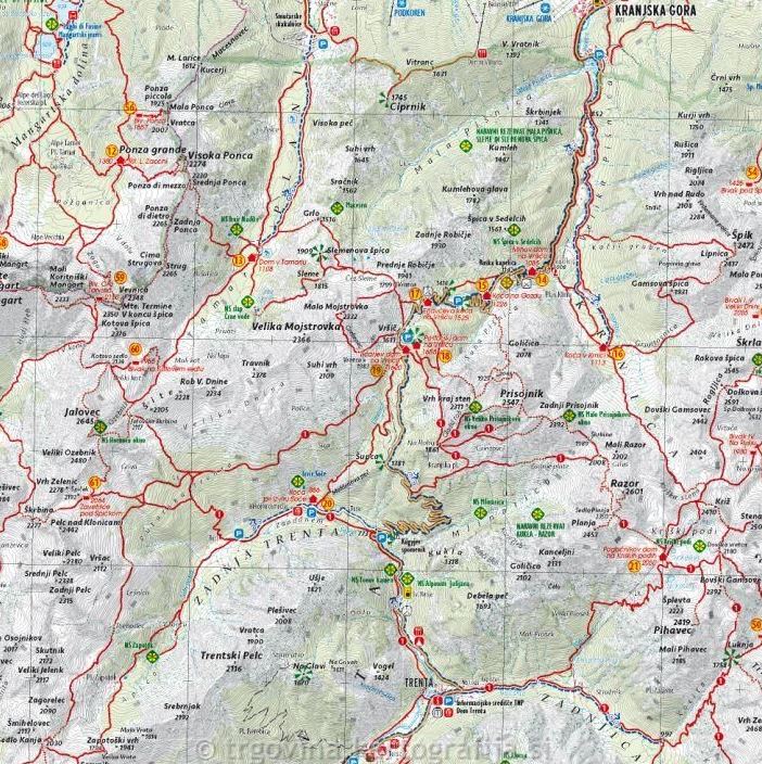 Julische Alpen Slovenië 1:50.000