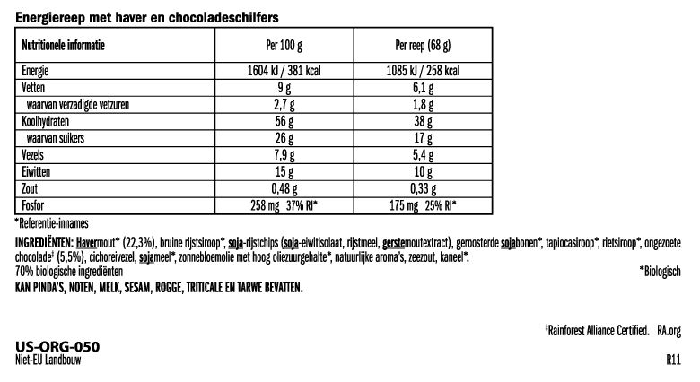 Bar Mini Chocolate Chip