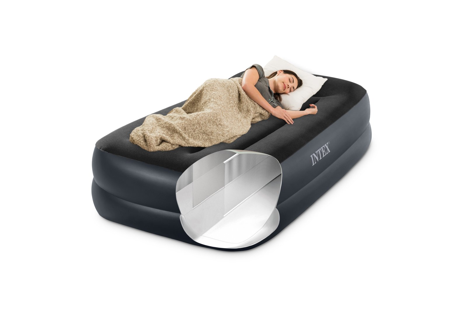 Twin Pillow Rest Raised Luchtbed- 1Persoons - 191 x 99 x 42 cm