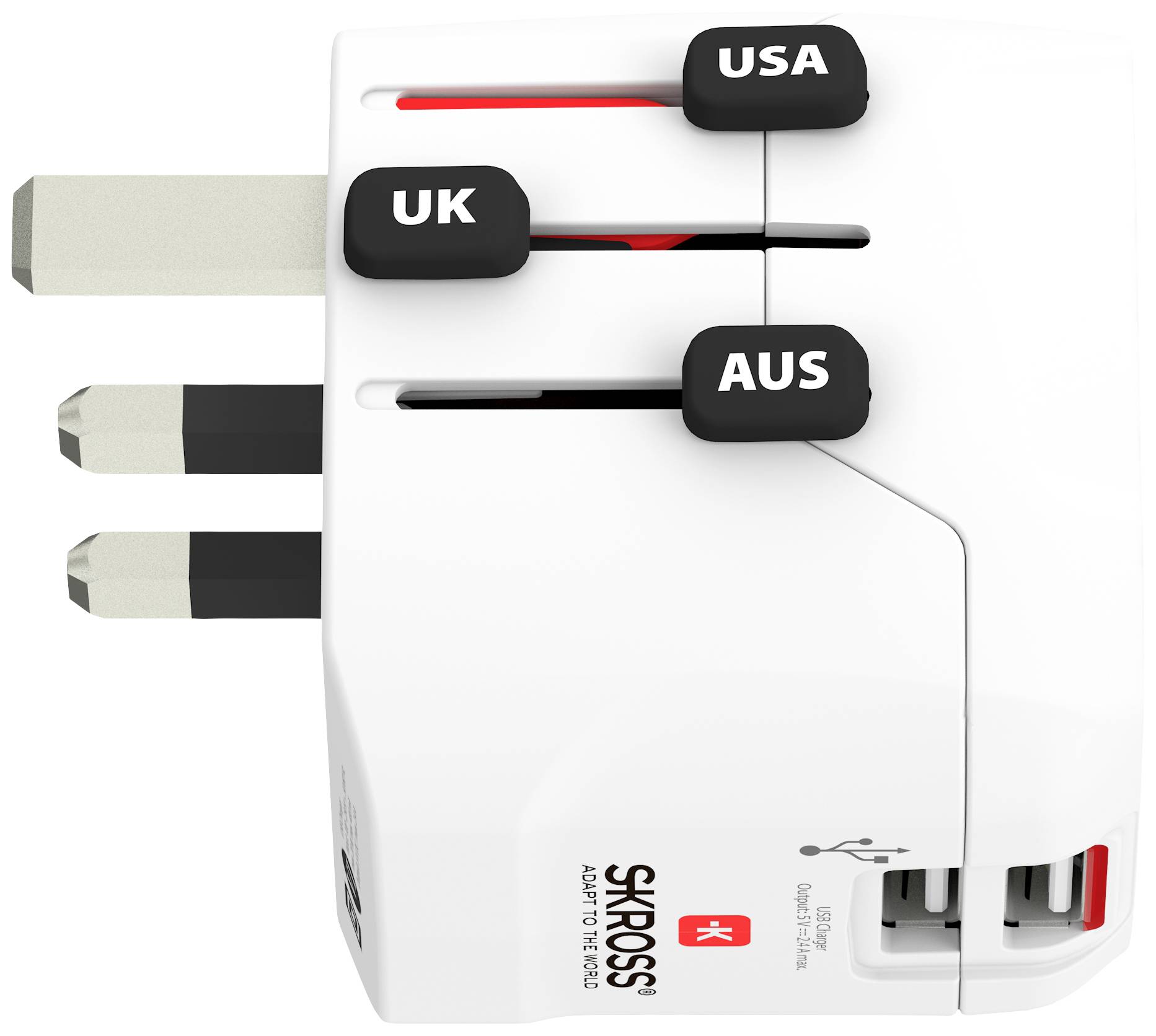 Reisstekker Pro Light USB Europa naar Wereld
