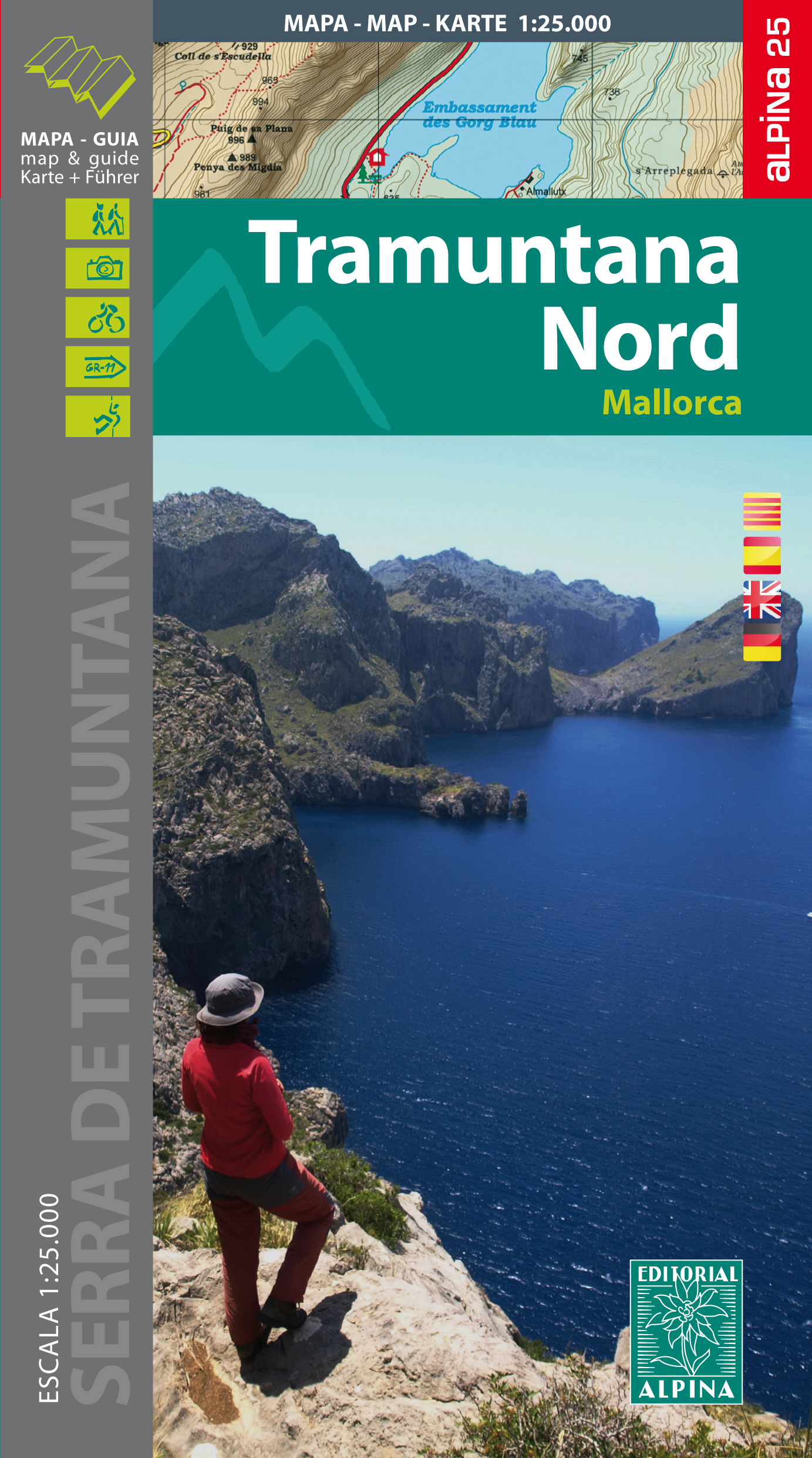 Mallorca - Tramuntana Norte GR11 map&hiking guide - 1/25