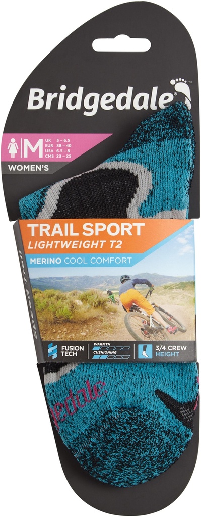 W's Trail Sport Lightweight T2 Merino Cool Comfort ¾ Crew