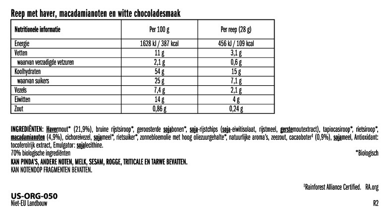 Bar Mini White Chocolate Macadamia Nut