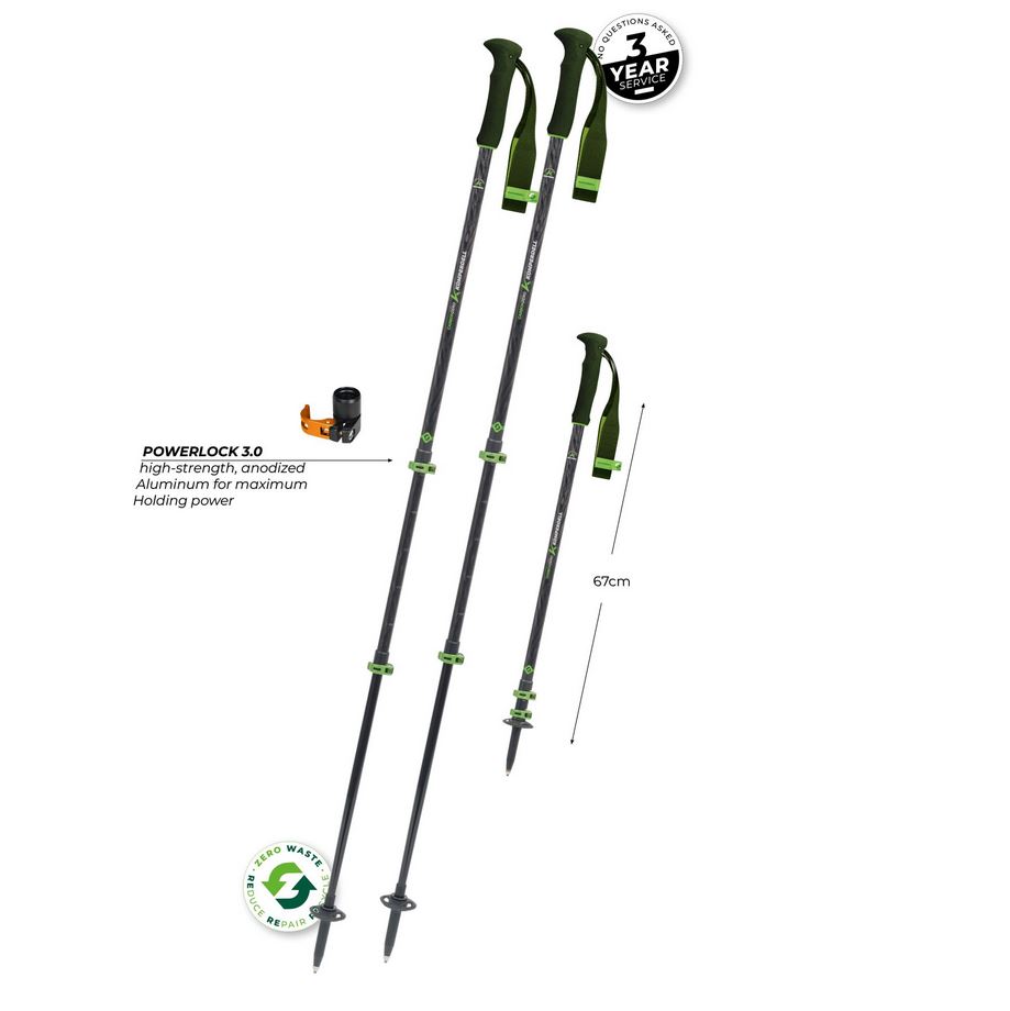 Folding Stick Carbon Evo Zero (105-140cm)
