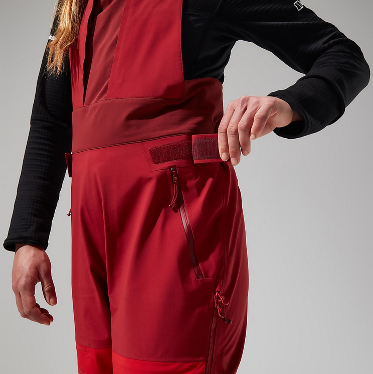 W MTN Arete Descend GTX Bib Pants - Red Dahlia/Goji Berry - 12