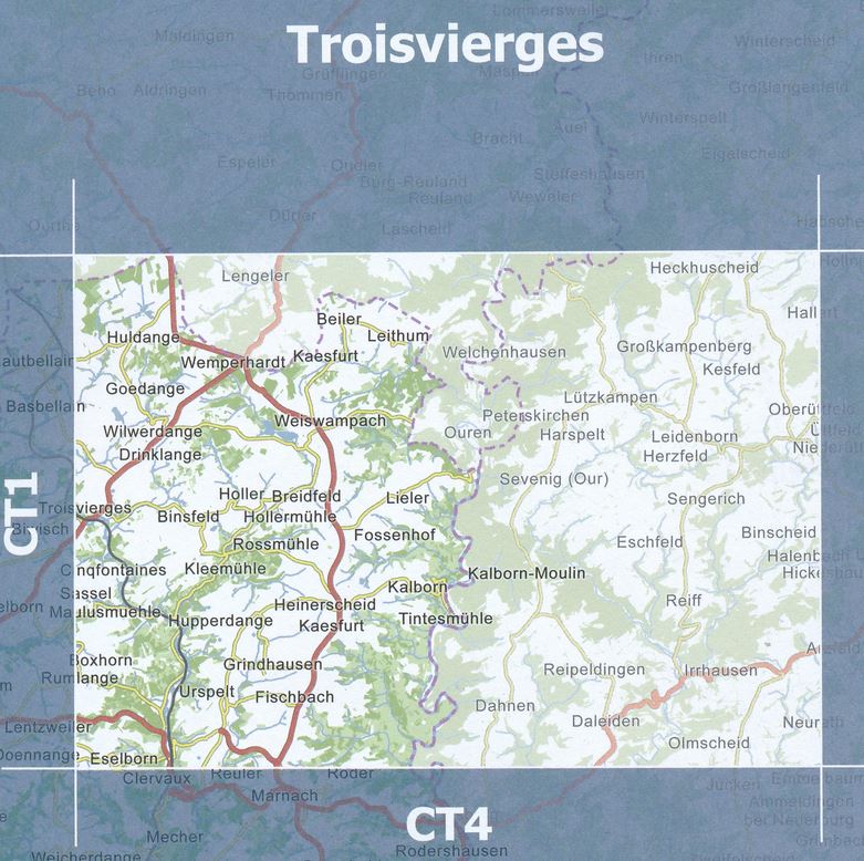 Topografische kaart - CT02 CT LUX Troisverges