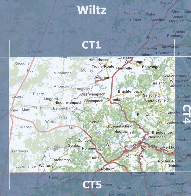 Topografische Kaart - CT03 CT LUX Wiltz