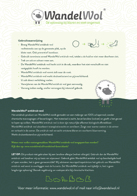 Anti-Druk Wandelwol 40 gram