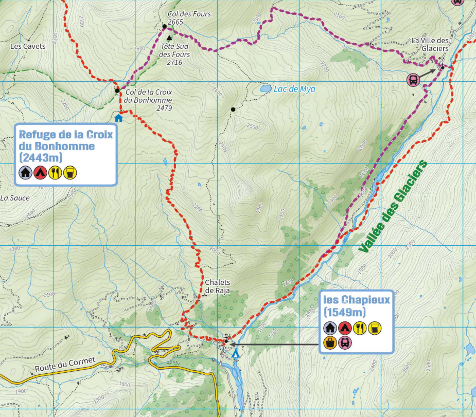 Tour du Mont Blanc Trekking Map
