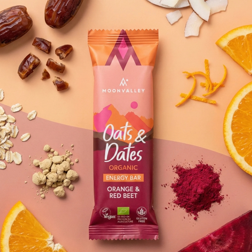 Oats & Dates bar - Red Beets & Orange