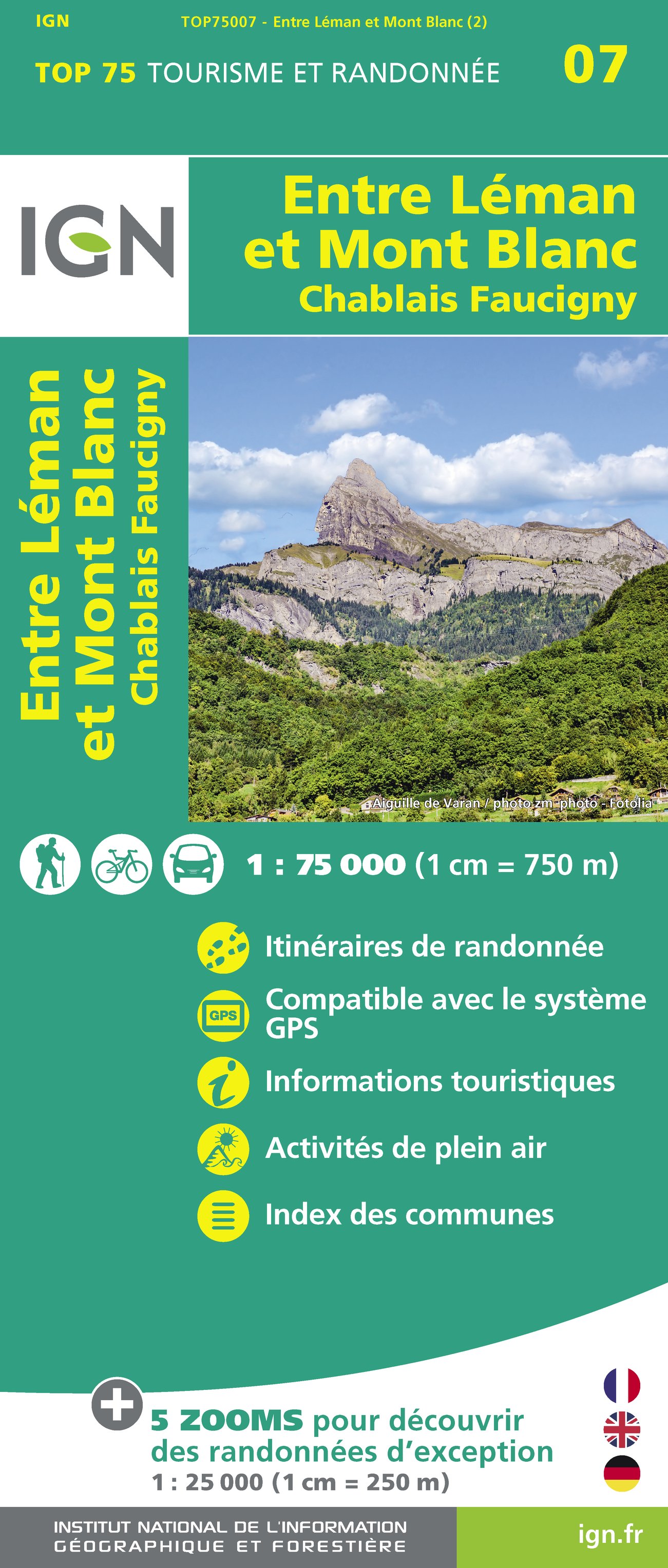 Leman & Mont Blanc entre - Chablais Faucigny ign - 1/75