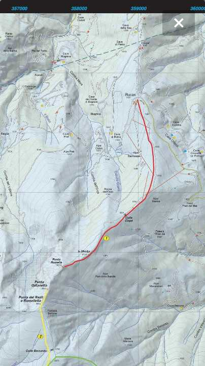 Valle Po Val Varaita Ski touring map 1/25