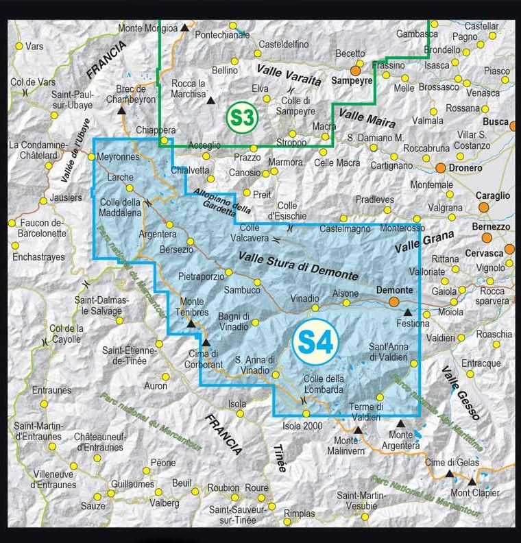 Valle Stura Ski touring map 1/25
