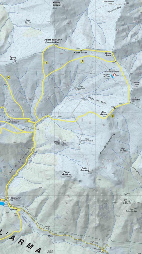 Valle Stura Ski touring map 1/25