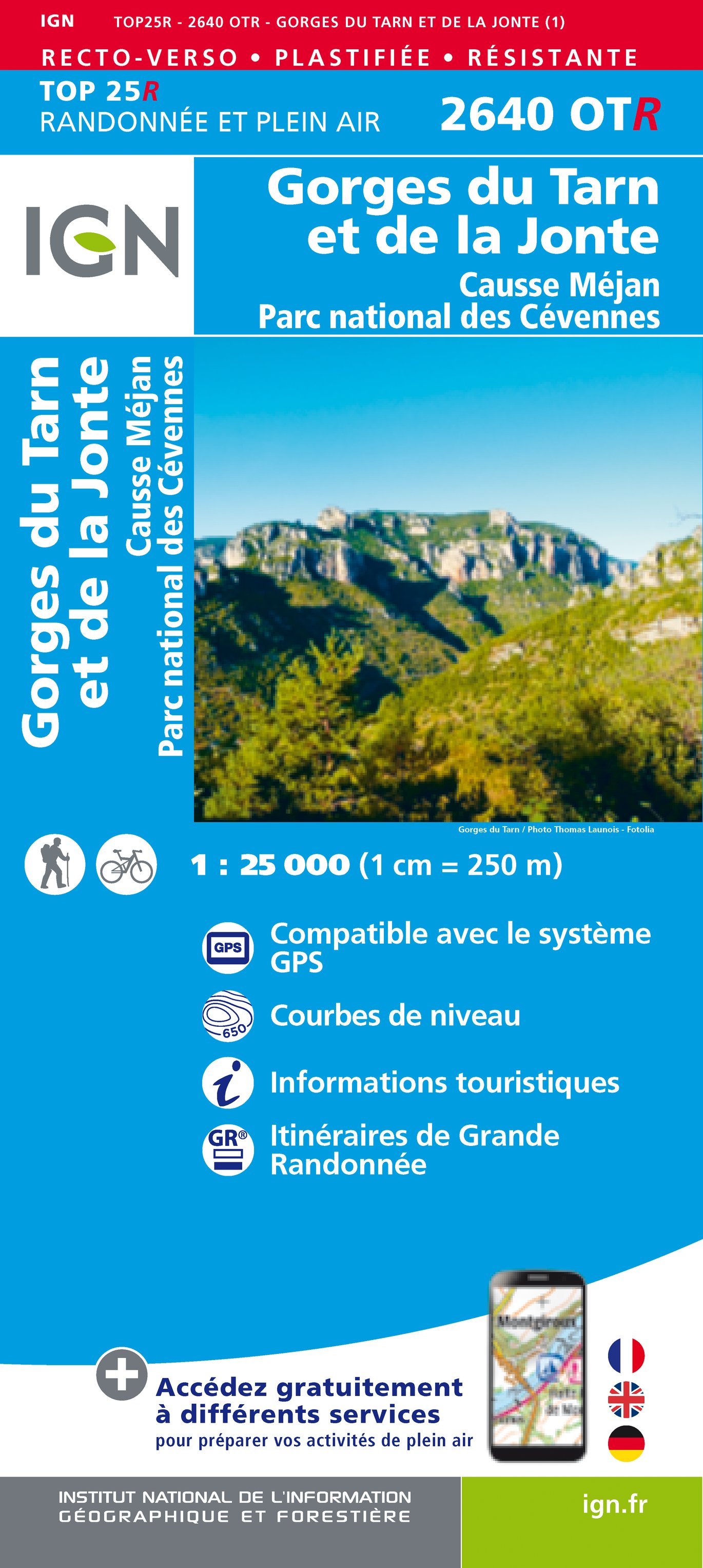 Gorges du Tarn et de la Jonte / Causse Méjean PNR gps - 1/25