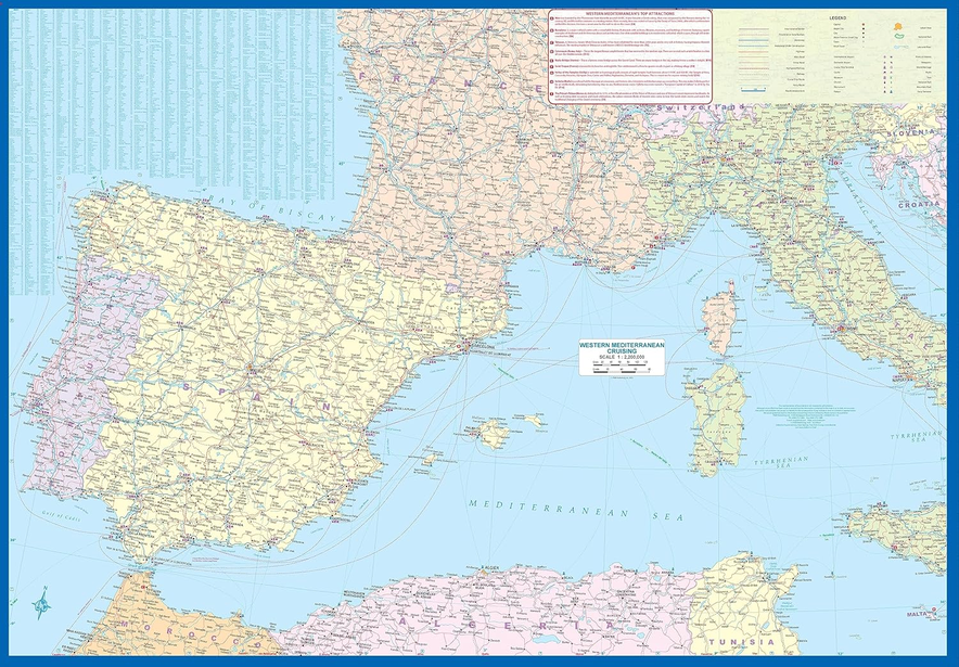 Landkaart Mallorca, Ibiza & Menorca