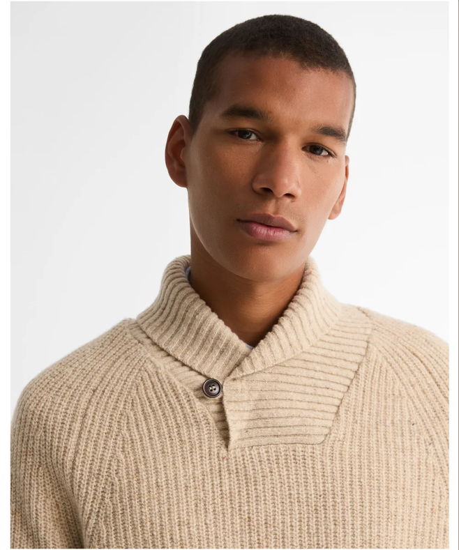 Essentials Fleck Shawl Neck Heren