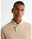 Essentials Fleck Shawl Neck Heren