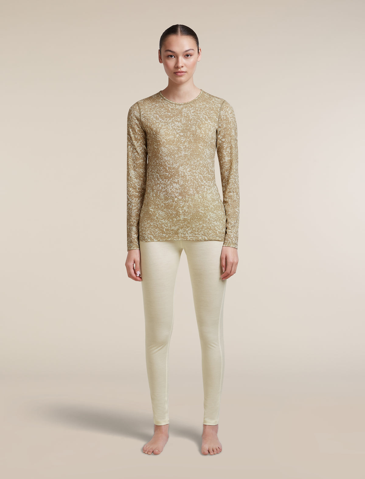 Women Merino 200 Oasis LS Crewe Bloom AOP