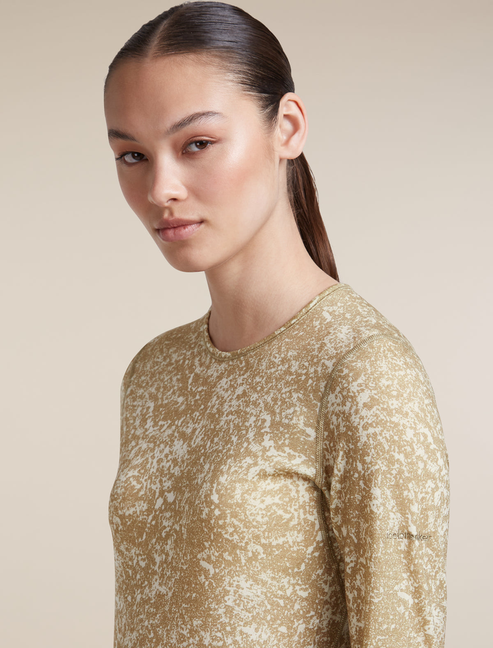 Women Merino 200 Oasis LS Crewe Bloom AOP