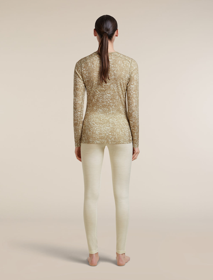 Women Merino 200 Oasis LS Crewe Bloom AOP