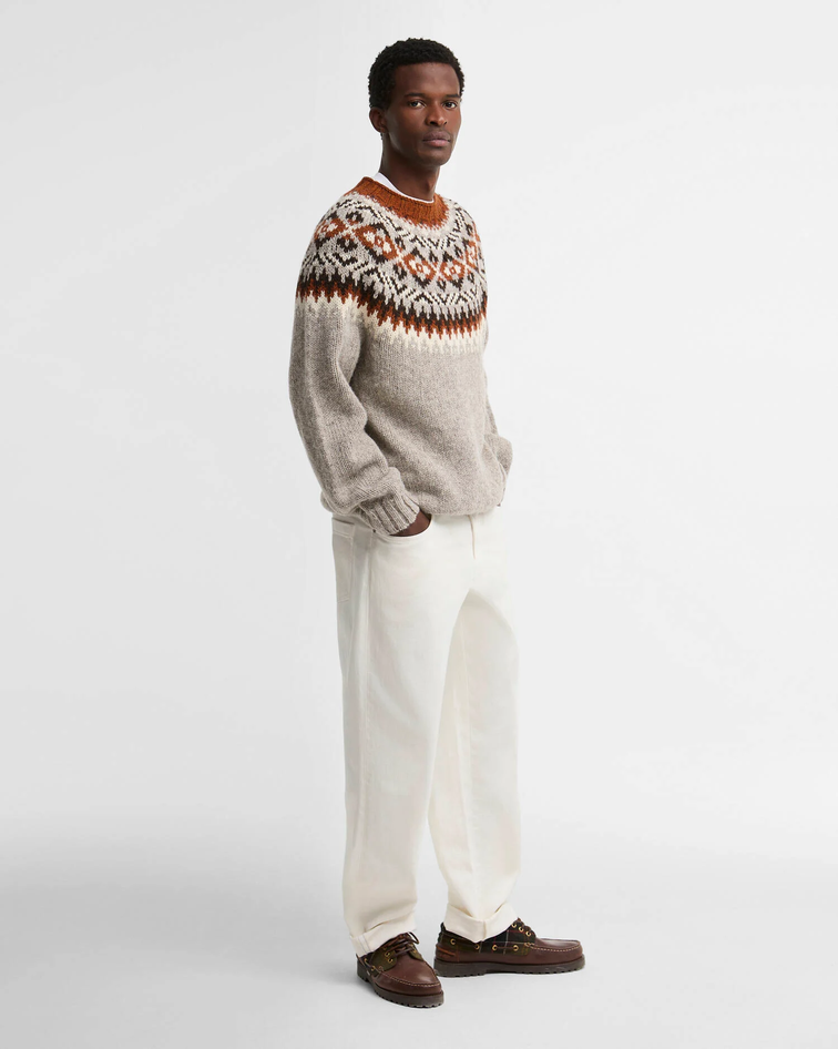 Men's Scottish Made Placement Fairisle Crew