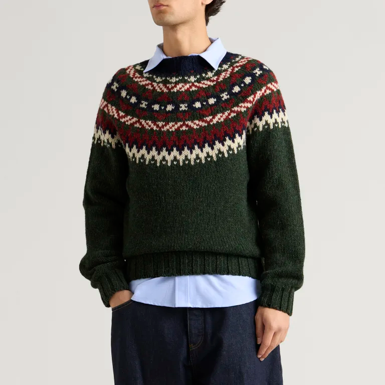 Men's Scottish Made Placement Fairisle Crew