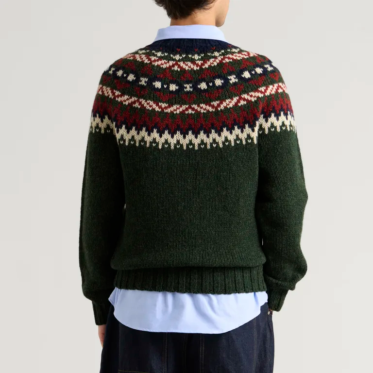 Men's Scottish Made Placement Fairisle Crew