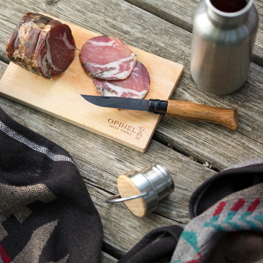 Opinel Nr°8, Blk Oak, Rvs/eik, in kist 4