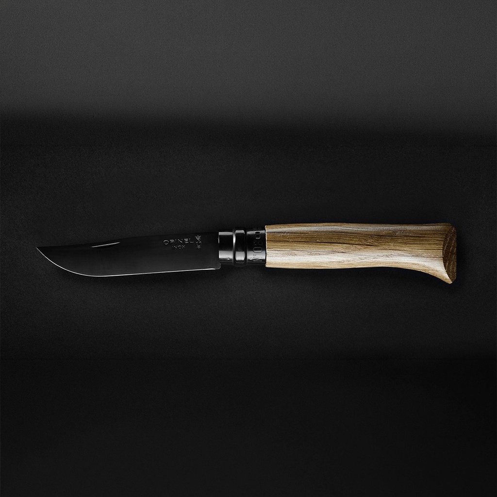 Opinel Nr°8, Blk Oak, Rvs/eik, in kist 5