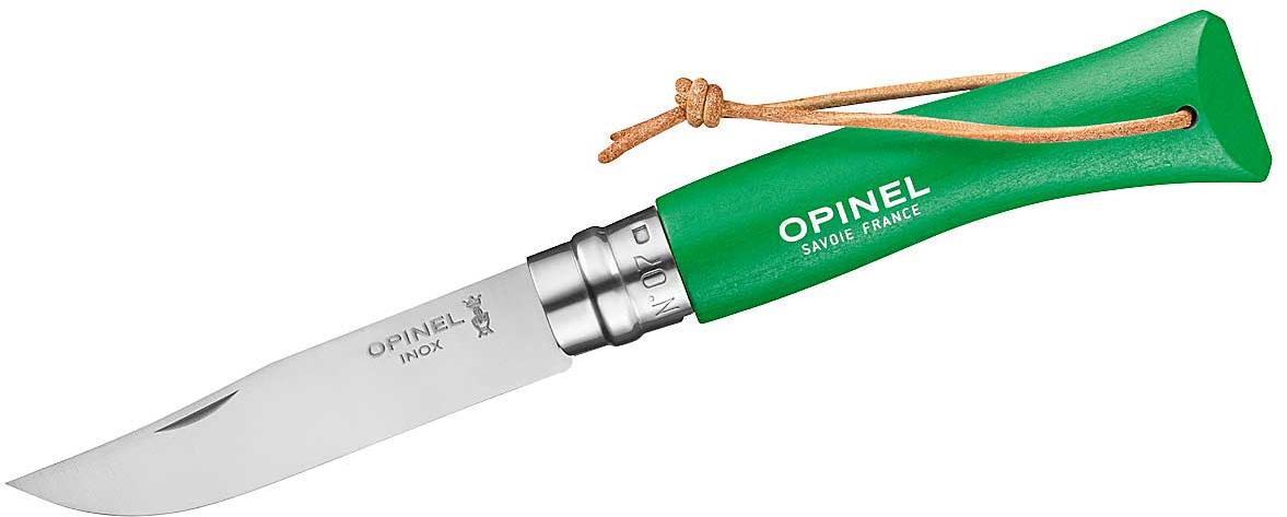 Zakmes,Opinel,Colorama Nr°7/Groen ,leren koord