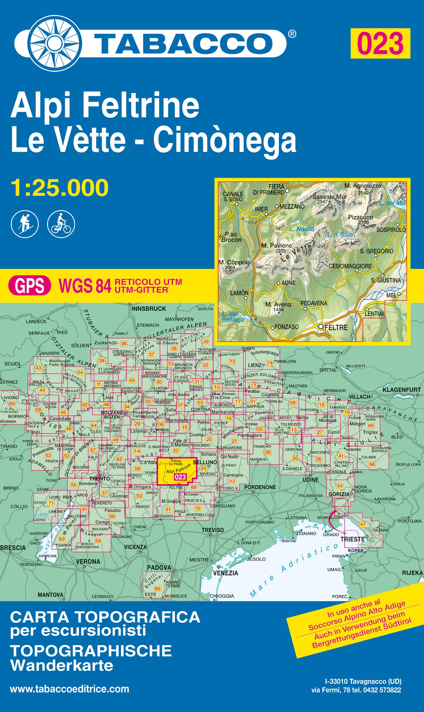 Alpi Feltrine 023 GPS Le Vette - Cimonega - 1/25