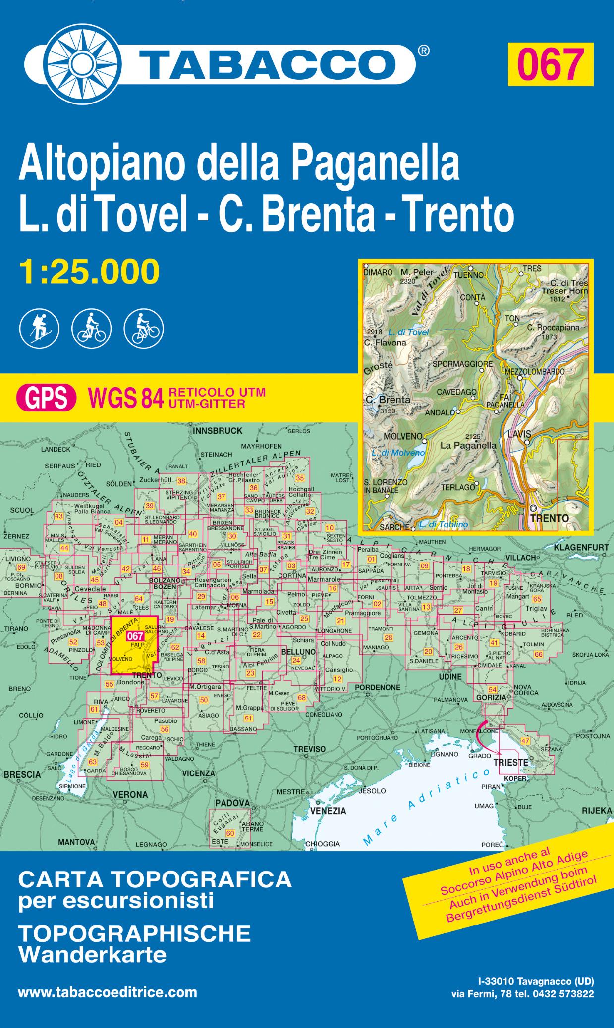 Altopiano della Paganella 067 C. Brenta / L. di Tovel GPS - 1/25