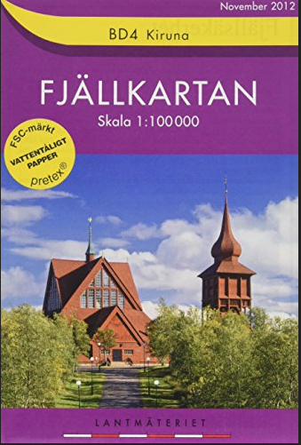 Fjällkarta BD4 Kiruna 1:100 000