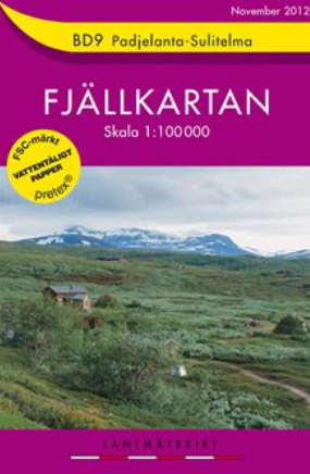 Fjällkarta BD9 Padjelanta / Sulitelma 1:100 000