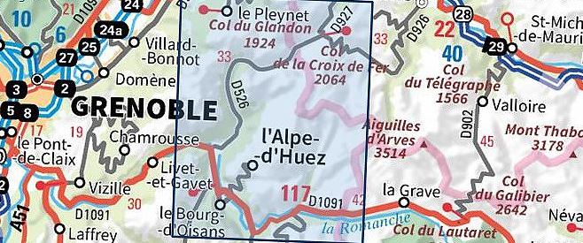 IGN 3335ET Le Bourg d'Oisans - l'Alpe d'Huez