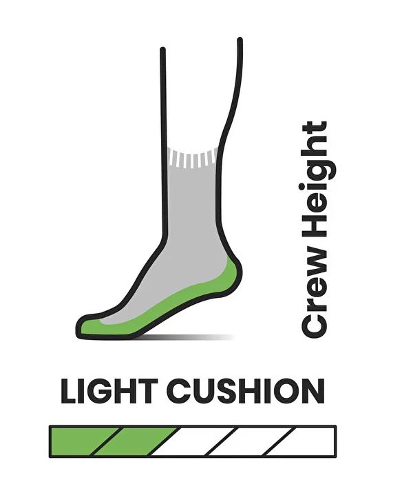 Hike Light Cushion Mountain Print Crew Socks