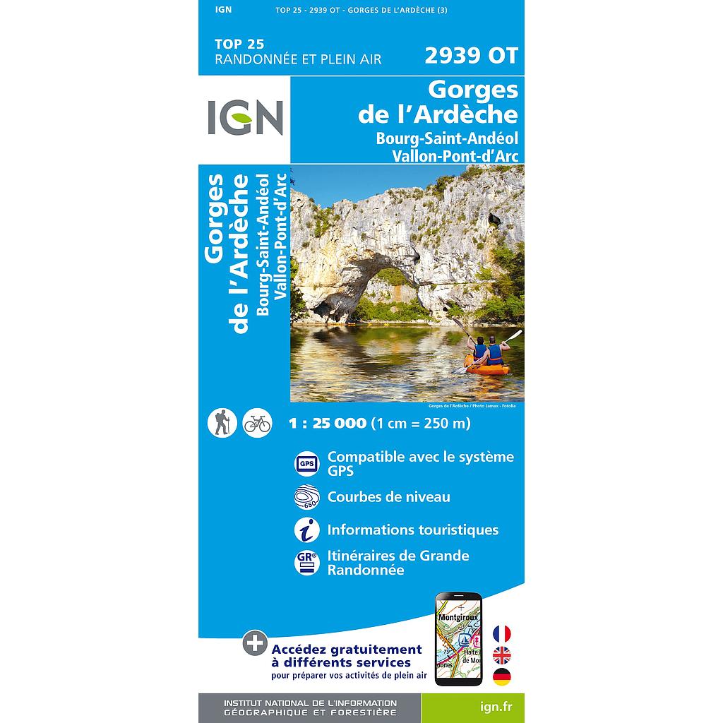 2939OT Gorges de l'Ardèche / Bourg-St-Andéol gps - 1/25