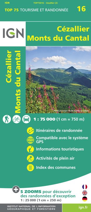 Cézallier / Monts du Cantal ign - 1/75