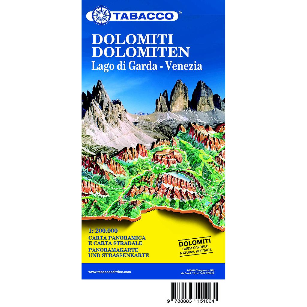 Dolomieten / Gardameer / Venetië panorama- en stratenkaart - 1/200