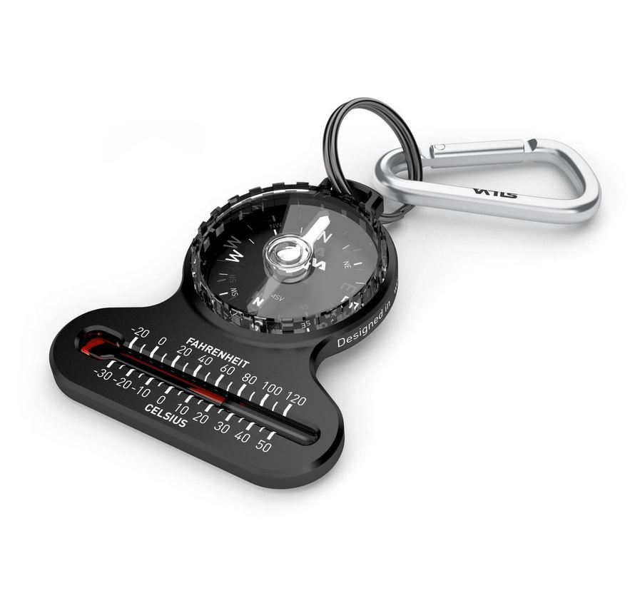Silva Compass Pocket met Thermometer, Carabijnhaak