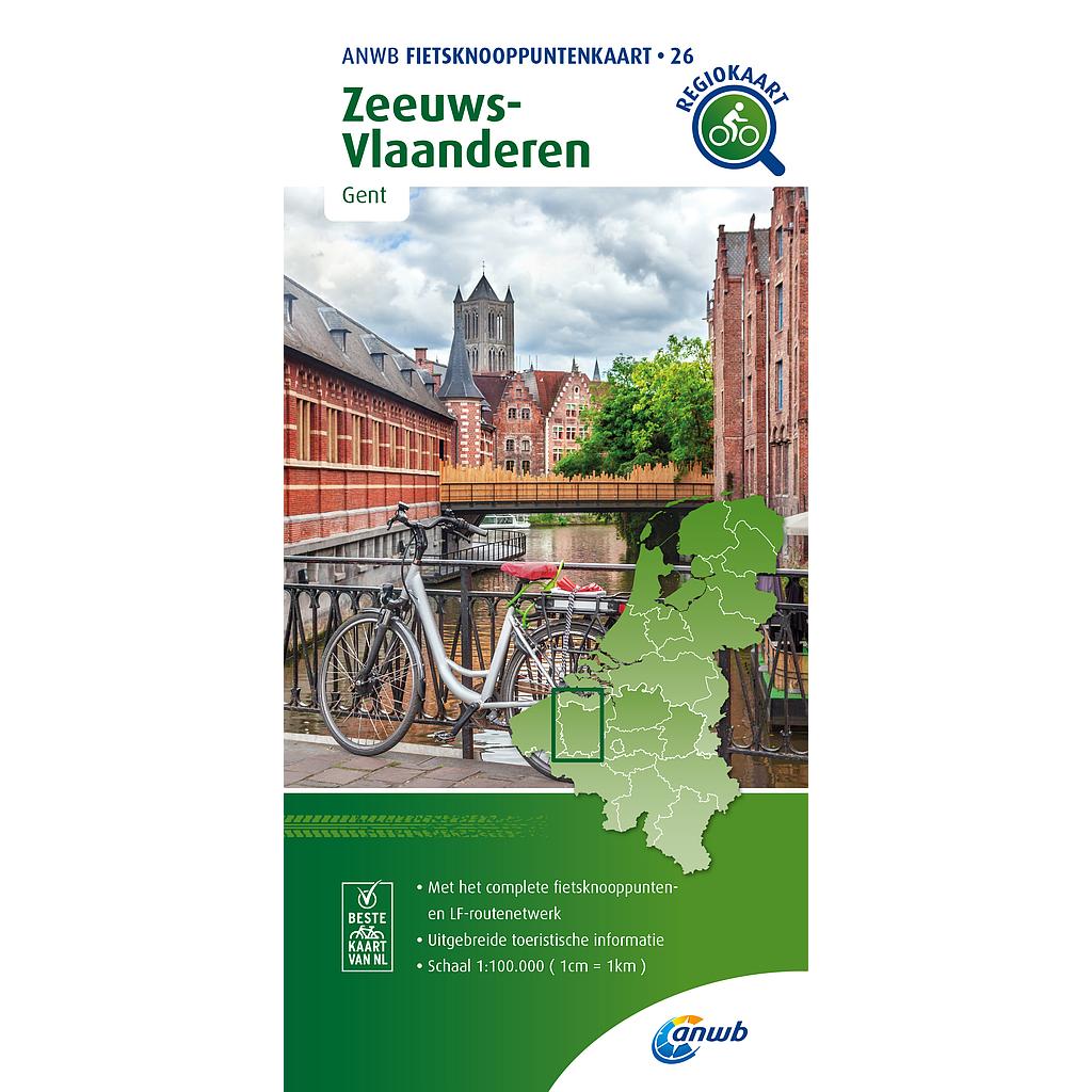 Zeeuws-Vlaanderen Knooppuntenkaart 26 BE - 1/100