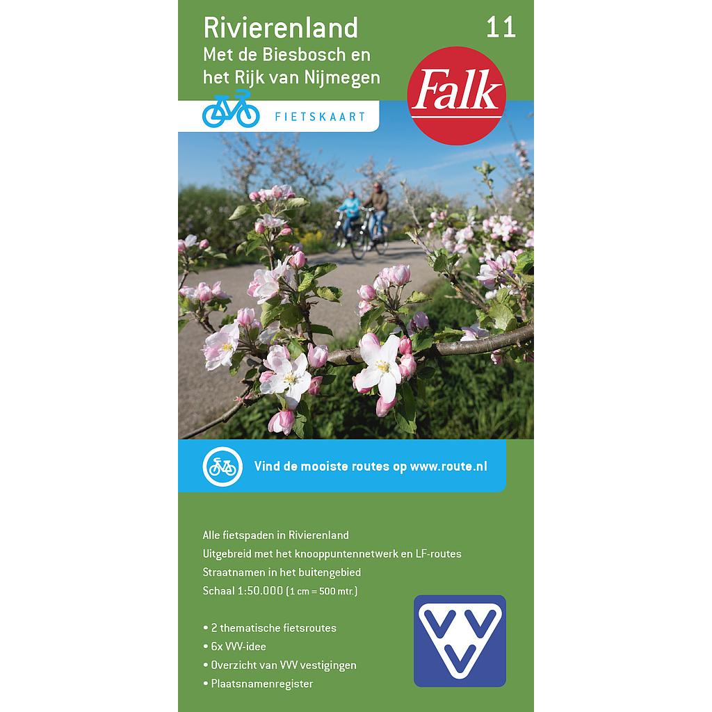 Rivierenland 11 fietskaart + Biesbosch & Rijk van Nijmegen 1/50