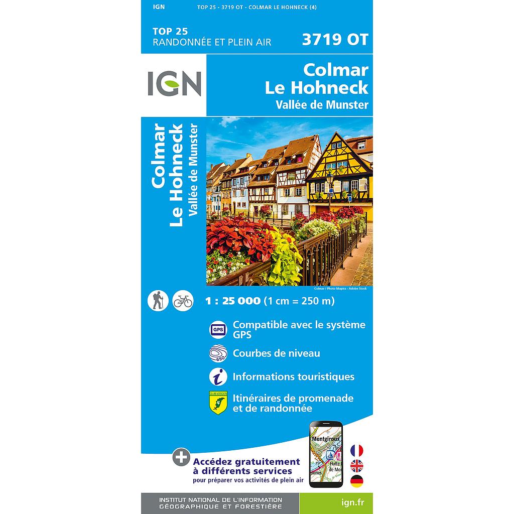 IGN 3719OT Colmar/Le Hohneck/ Vallée de Munster 1/25