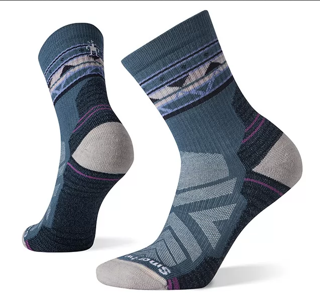 Women's Performance Hike Light Cushion Zig Zag Valley Mid Crew Socks