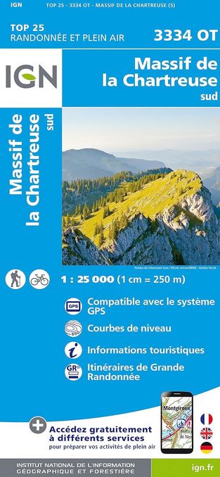 3334OT Massif de la Chartreuse Sud gps