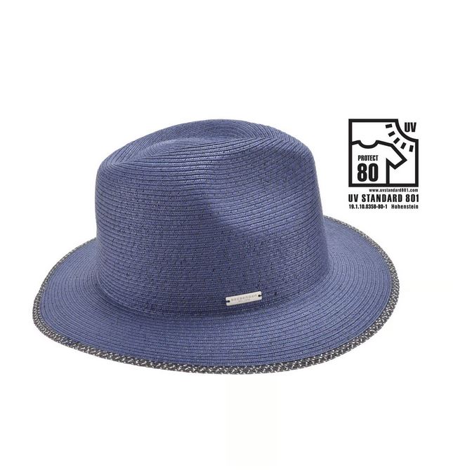 Paper Braid Fedora With Contrast Edge 55008-0