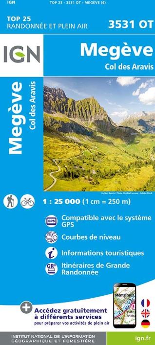 3531OT Megève - Col des Aravis 1:25.000